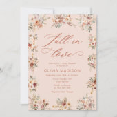 Invitation Boho Fall in Love Baby shower Floral (Devant)