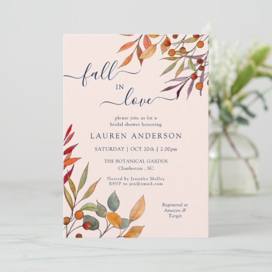 Invitation Boho 'Fall in Love' Blush Brive (Debout devant)
