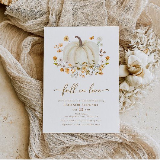 Invitation Boho Fall In Love Fleur sauvage Fête des mariées C