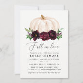Invitation Boho Fall In Love Floral Citrouille Fête des marié (Devant)