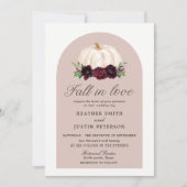 Invitation Boho Fall In Love Floral Citrouille Mariage (Devant)