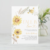 Invitation Boho Fall in Love Sunflower Botanique (Debout devant)