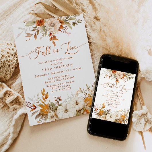 Invitation Boho Fall in Love terracotta automne nuptiale douc
