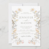 Invitation Boho Fall Meadow Floral Wreath Wedding (Devant)