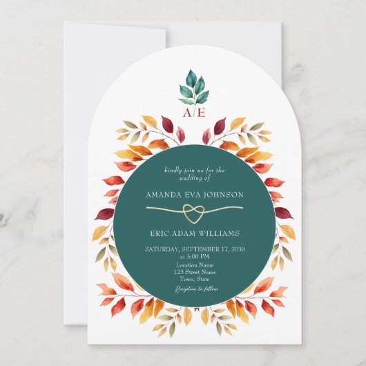 Invitation Boho Fall QR Code Mariage (Devant)