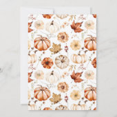 Invitation Boho Fall Rust Beige Floral Citrouille Mariage (Dos)