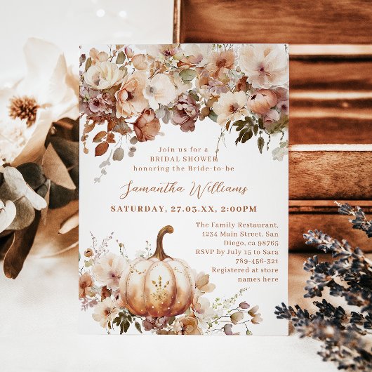 Invitation Boho Fall Rustic Chic Fête des mariées