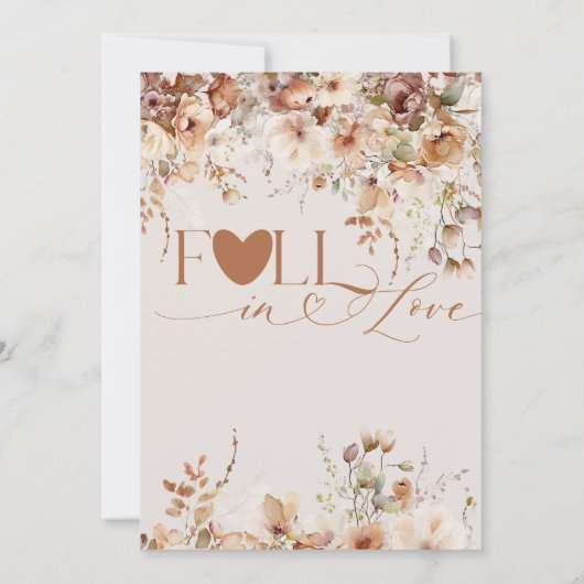 Invitation Boho Fall Rustic Chic Fête des mariées (Dos)