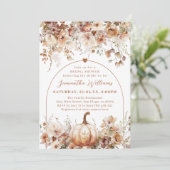 Invitation Boho Fall Rustic Fleur sauvage Fête des mariées (Debout devant)