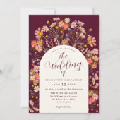 Invitation Boho Fall Rustique Fleur sauvage Floral Arch (Devant)