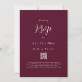 Invitation Boho Fall Rustique Floral QR Code Mariage (Dos)