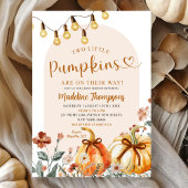 Invitation Boho Fall Two Little Pumpkins Joint Baby Shower