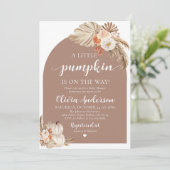 Invitation Boho Fall Un Petit Baby shower Citrouille Invitati (Debout devant)
