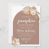 Invitation Boho Fall Un Petit Baby shower Citrouille Invitati (Devant)