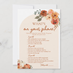 Invitation Boho Fall What's On Your Phone Fête des mariées Ga
