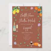 Invitation Boho Fall Wine and Cheese Engagement Party (Devant)
