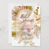 Invitation Boho Fan Palms Fête des mariées Rose (Devant)