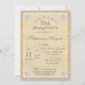 Invitation BOHO Faux Burlap n dentelle gitane moderne style m (Devant)