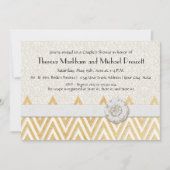 Invitation BOHO Faux Burlap n Lace cHEVRON style moderne mod (Devant)