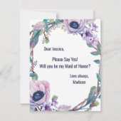Invitation Boho Feather & Floral Will you will be My Maid of (Dos)