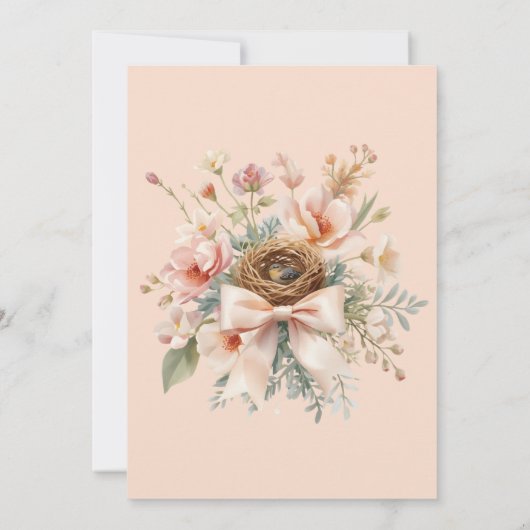 Invitation Boho Feather Her Nest Bow Baby Shower (Dos)