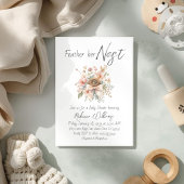 Invitation Boho Feather Her Nest Bow Baby Shower