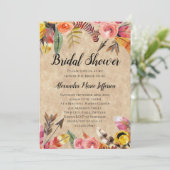 Invitation Boho Feathers Flèches Fleurs Mariage rustique (Debout devant)