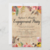 Invitation Boho Feathers Flèches Fleurs Mariage rustique (Devant)