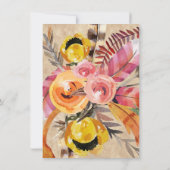 Invitation Boho Feathers Flèches Fleurs Mariage rustique (Dos)