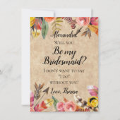 Invitation Boho Feathers Flèches Fleurs Mariage rustique (Devant)