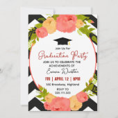Invitation Boho Feathers & Floral Wreath Graduation Party (Devant)