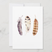 Invitation Boho Feathers Wild One Gold Girl Premier anniversa (Dos)