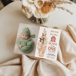 Invitation Boho Ferme Animal 1er Anniversaire   Douce Ferme R