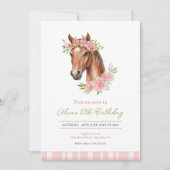 Invitation Boho fête d'anniversaire avec Garland Horse (Devant)