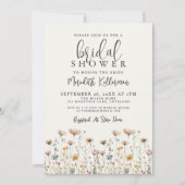 Invitation Boho Fête de Mariée aux Fleurs Sauvages (Devant)