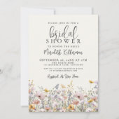 Invitation Boho Fête de Mariée aux Fleurs Sauvages (Devant)