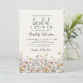 Invitation Boho Fête de Mariée aux Fleurs Sauvages (Debout devant)