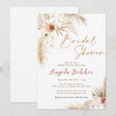 Invitation Boho Fête des mariées Boho Pampas Fête des mariées (Devant / Derrière)