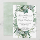 Invitation Boho Fête des mariées de verdure succulente (Devant / Derrière)