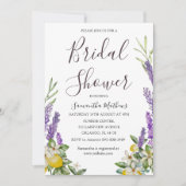 Invitation Boho Fête des mariées Lemon & Lavender Foliage Inv (Devant)