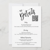 Invitation Boho Fête des mariées QR Code RSVP Détails (Dos)