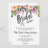 Invitation Boho Fête des mariées QR Code RSVP Détails (Devant / Derrière)