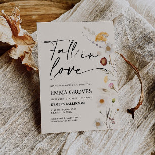 Invitation Boho Fête des mariées tomber dans l'amour