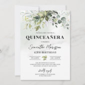 Invitation Boho feuillage verdoyant quinceanera 15e anniversa (Devant)