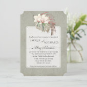 Invitation BOHO Feuillage Vert Sauge Orchidée Blanche Floral (Debout devant)