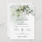 Invitation Boho feuille vert eucalyptus personnalisé (Devant)