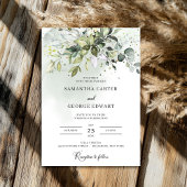 Invitation Boho feuille vert eucalyptus personnalisé