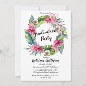 Invitation Boho Feuilles Tropicales | Fête de Remise de Diplô (Devant)