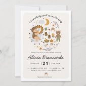 Invitation Boho fille Baby shower vêtements bébé (Devant)