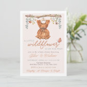 Invitation Boho fille Fleur sauvage bébé en fleurs douche (Debout devant)